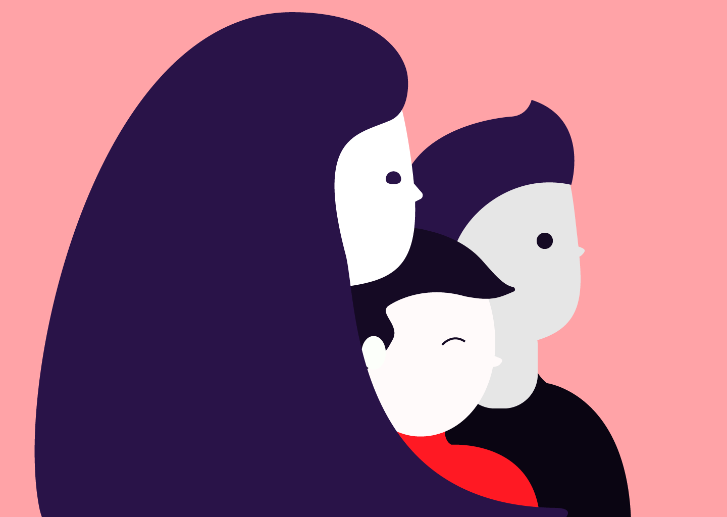 Stylised graphic design of family